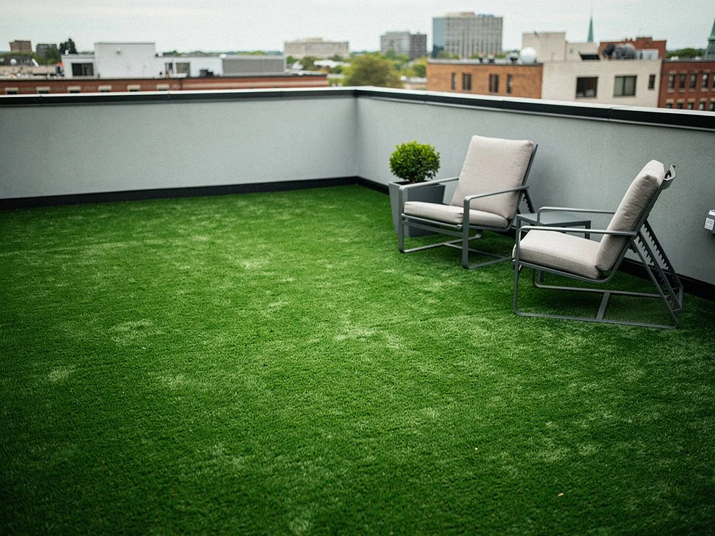 Completed rooftop turf installation in Windsor Ontario